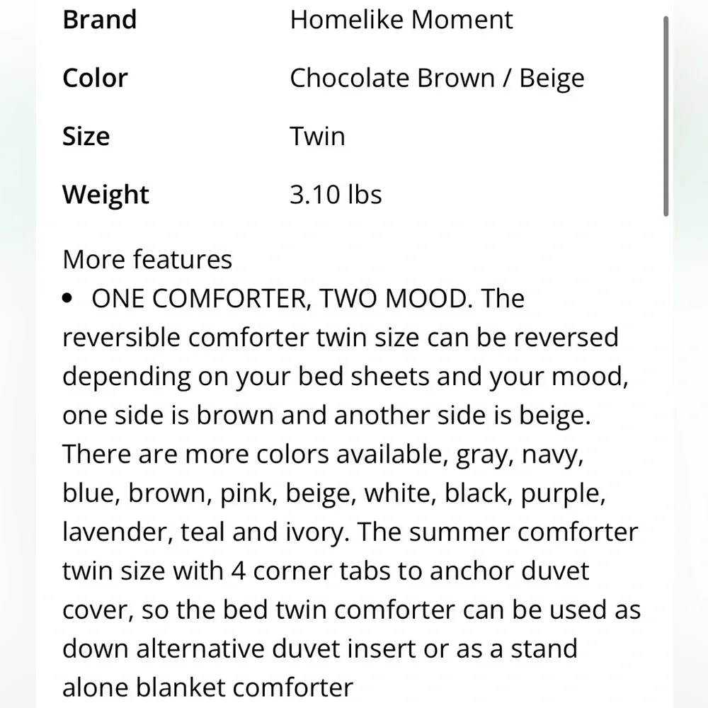 Chocolate Brown/Tan Reversible Comforter-TWIN